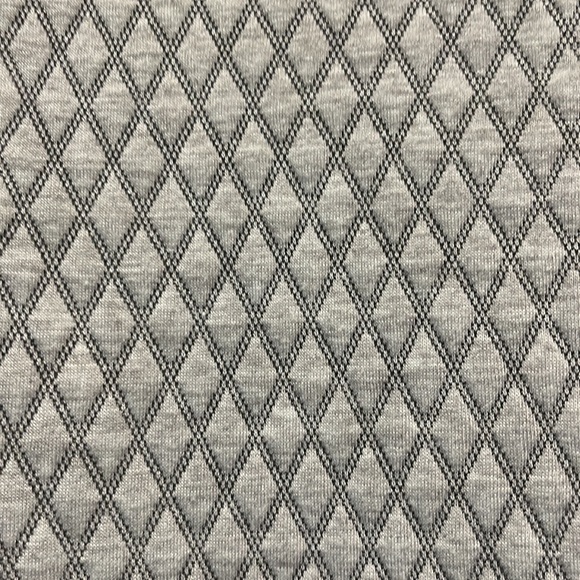 KATE SPADE Grey Diamond Quilted Crew Neck Ruffle Hem Drop Waist Dress - Picture 12 of 15